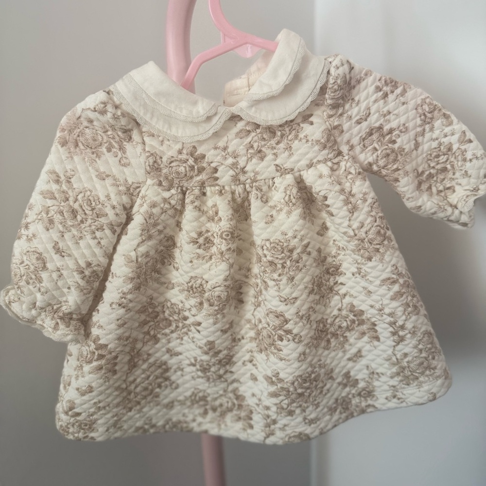Janie and Jack Cream Floral Baby Dress